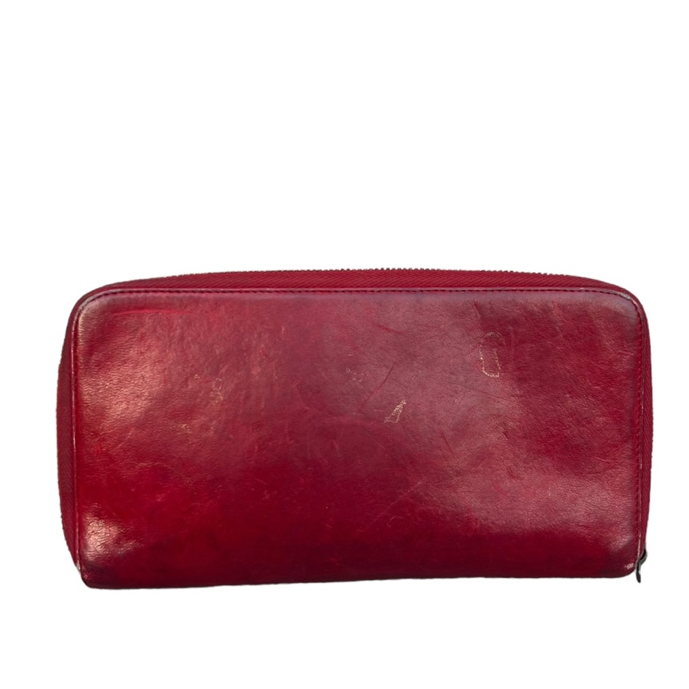 Balenciaga Long Zip Around Red Wallet Distressed Moto Style Vintage Used - Picture 6 of 16